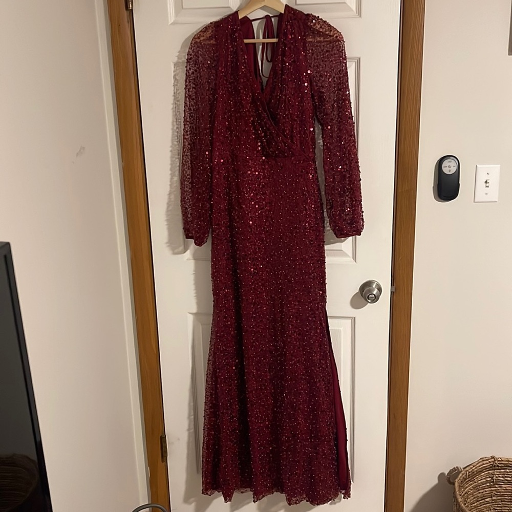 Long sleeve sequin dress